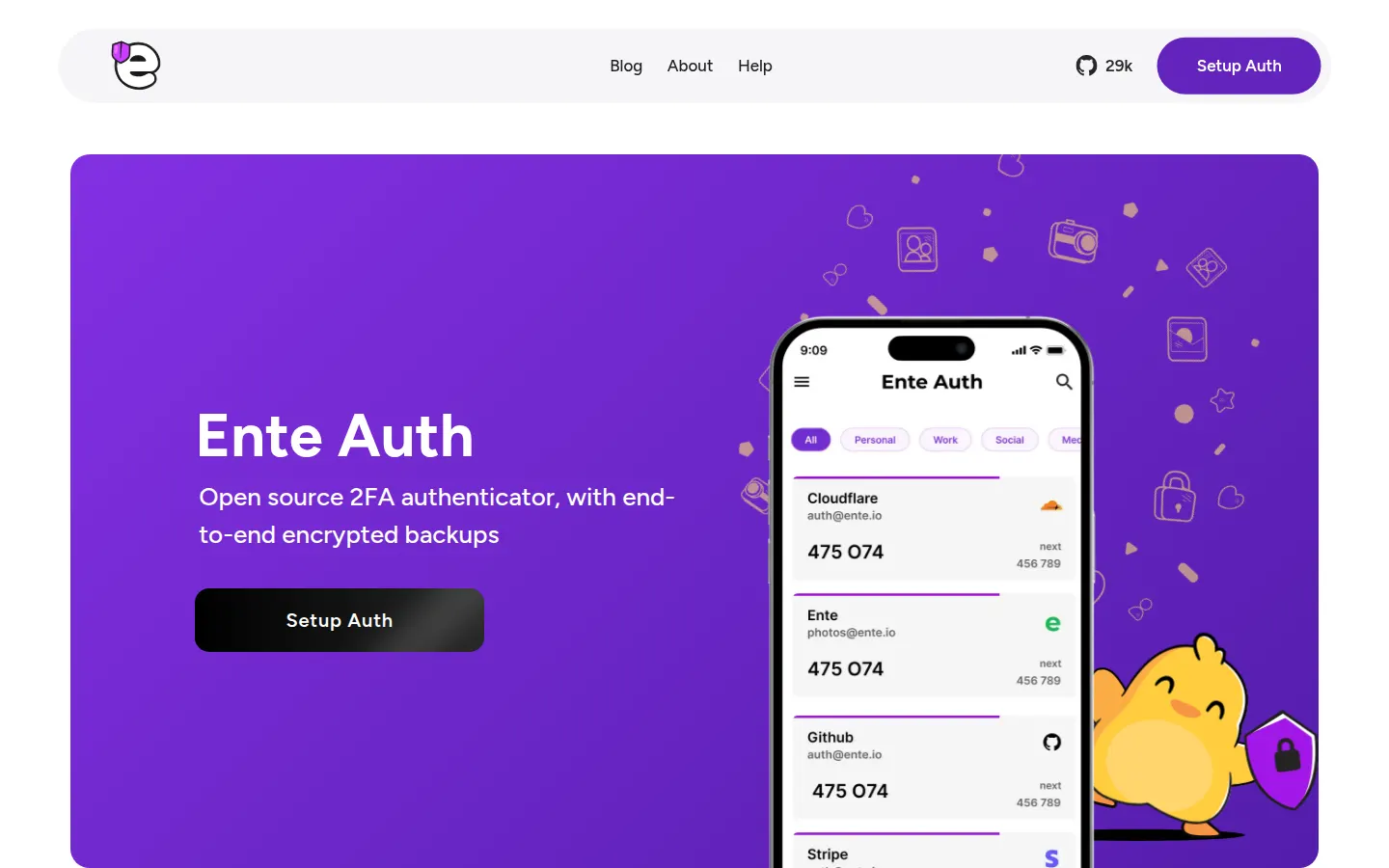 Ente Auth官方页面或官网提供的产品图