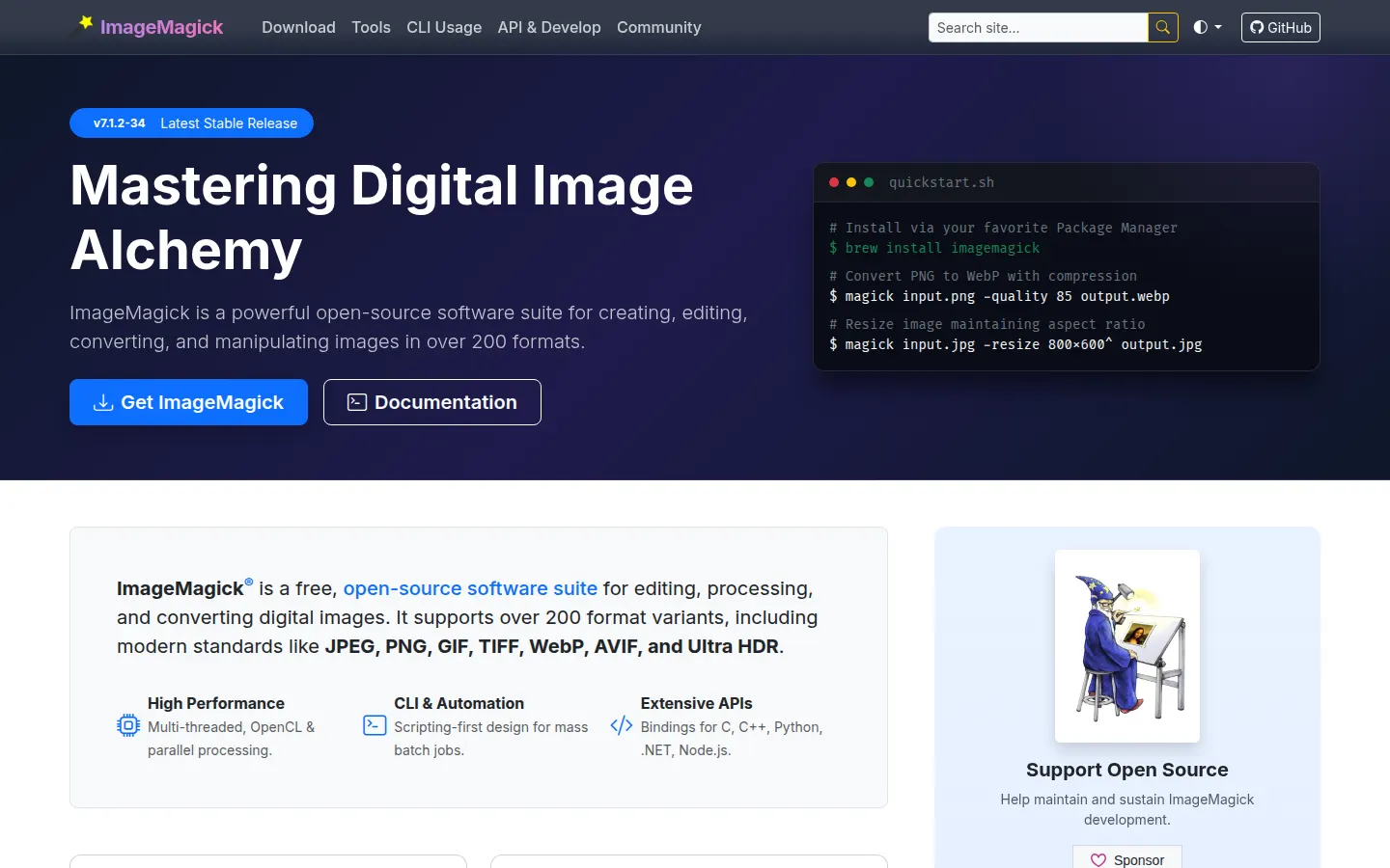 ImageMagick官方页面或官网提供的产品图