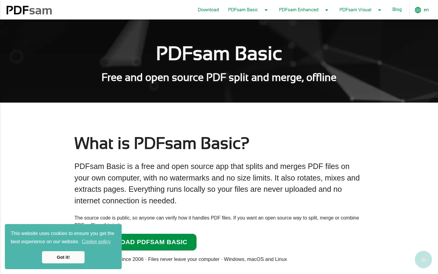 PDFsam Basic官方页面或官网提供的产品图