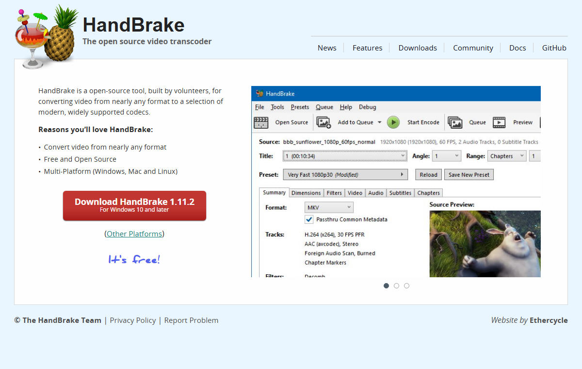 HandBrake 截图